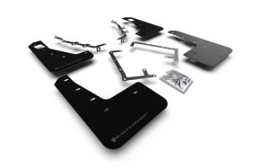 Ford Focus MK2 RS Mud Flap Kit - Rally Armor - UR Blk Flap/Grey Logo - Black - `09-`11